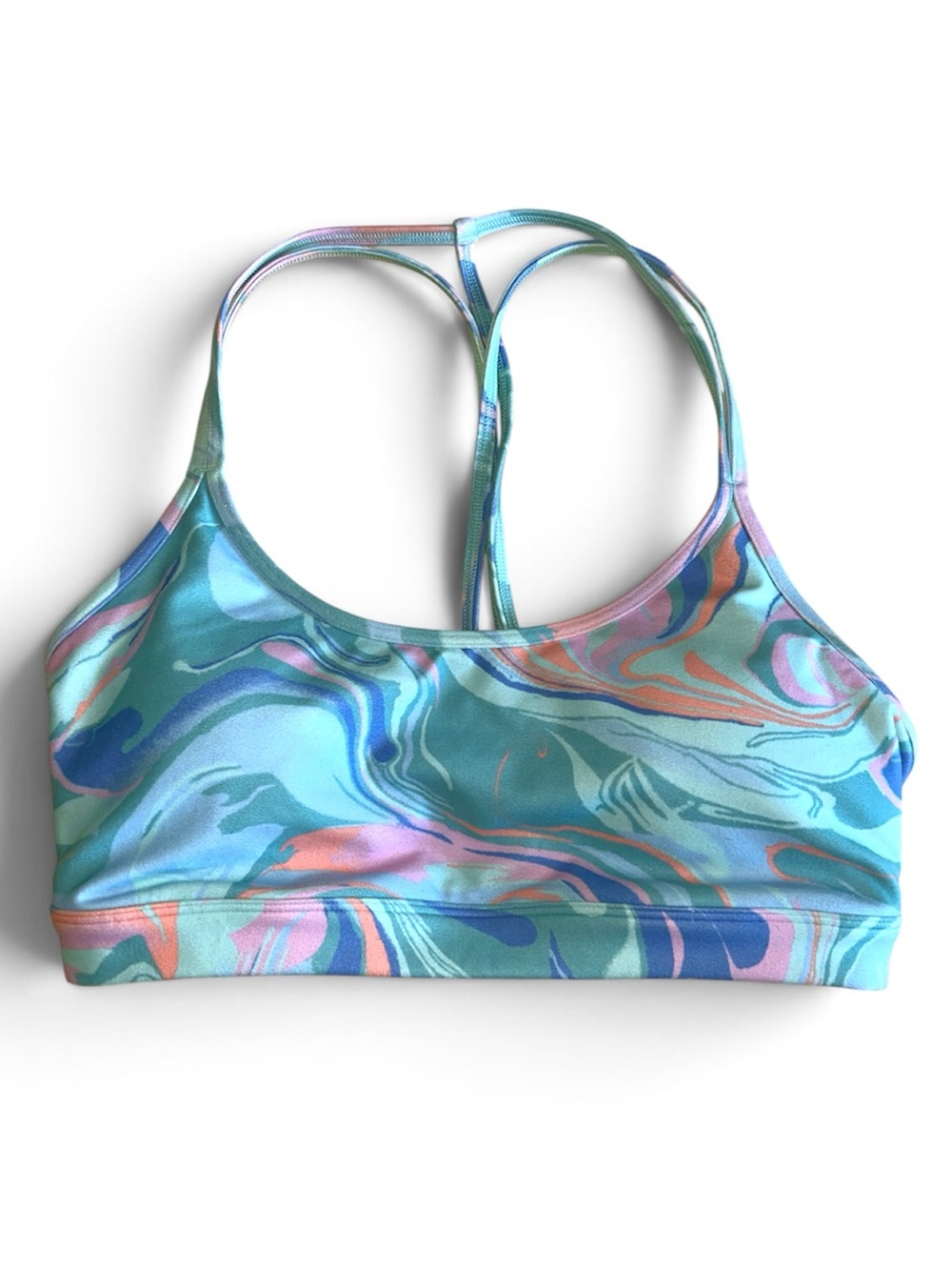Gilly Hicks Pastel Swirl Pattern Sports Bra | Size Medium